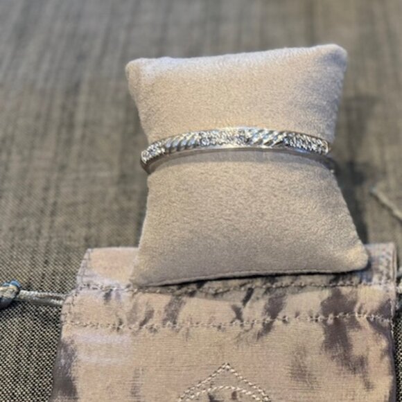 Brighton Silver & Crystal Bangle Bracelet - Picture 2 of 6